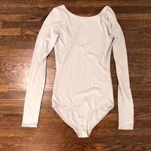 Aritzia Wilfred Free Gray Bodysuit Low Back
